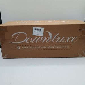 Downluxe Queen Lightweight All Season Down Comforter Tan 90x90 Luxurious NIB